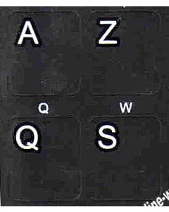 FRENCH (AZERTY) KEYBOARD STICKERS NON TRANSPARENT BLACK BACKGROUND for any PC Computer Laptop Desktop Keyboards