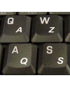 Online-Welcome French (Azerty) Stickers for Keyboard Transparent White Letters for Any Pc Computer Laptop Desktop Keyboards